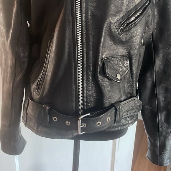 Motorcycle jacket black leather Wilson’s leather vintage - Picture 3 of 15